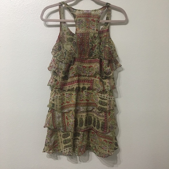 Fire Los Angeles Printed Ruffle Tank Blouse Med - Picture 2 of 4